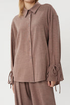 Nilgün Mirza-Kristal Taşlı Beli Lastikli Rahat Kalıp Pamuklu Kumaştan Pantolon-Pantolon-4-Milagron.com