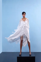 Nilgün Mirza-Puanti̇ye Baskili Şi̇fon Elbi̇se-Elbise-1-Milagron.com