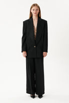 Nilgün Mirza-Smokin Yaka Oversize Maskülen Stil Bayan Blazer Ceket-Ceket-2-Milagron.com