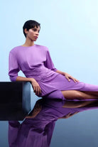 Nilgün Mirza-Vatka Kesi̇mli̇ Saten Elbi̇se-Elbise-2-Milagron.com