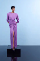 Nilgün Mirza-Vatka Kesi̇mli̇ Saten Elbi̇se-Elbise-4-Milagron.com