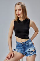 Nineteen Brand-Asimetrik Kesim Crop Top-Crop Top-2-Milagron.com