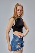 Nineteen Brand-Asimetrik Kesim Crop Top-Crop Top-3-Milagron.com