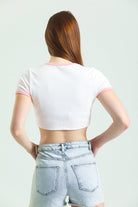 Nineteen Brand-Baskılı Crop T-shirt-T-Shirts-4-Milagron.com