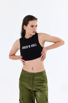 Nineteen Brand-Baskılı Kolsuz Crop Top-Crop Top-2-Milagron.com
