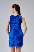 Nineteen Brand-Desenli Tül Mini Elbise-Elbise-3-Milagron.com