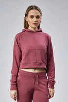 Nineteen Brand-Dikiş Detaylı Cepli Crop Sweatshirt-Sweatshirts & Hoodies-1-Milagron.com