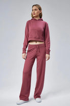 Nineteen Brand-Dikiş Detaylı Cepli Crop Sweatshirt-Sweatshirts & Hoodies-6-Milagron.com