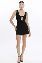 Nineteen Brand-Göğüs Dekolte Detaylı Mini Elbise-Elbise-1-Milagron.com