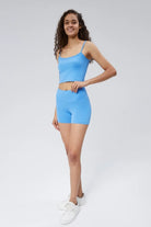 Nineteen Brand-Mini Şort & Askılı Crop Top Takım-Alt - Üst Takım-2-Milagron.com