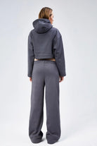 Nineteen Brand-Oversize Crop Nakış Sloganlı Sweatshirt-Sweatshirts & Hoodies-3-Milagron.com