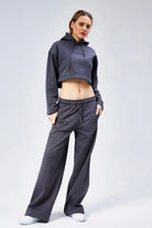 Nineteen Brand-Oversize Crop Nakış Sloganlı Sweatshirt-Sweatshirts & Hoodies-4-Milagron.com