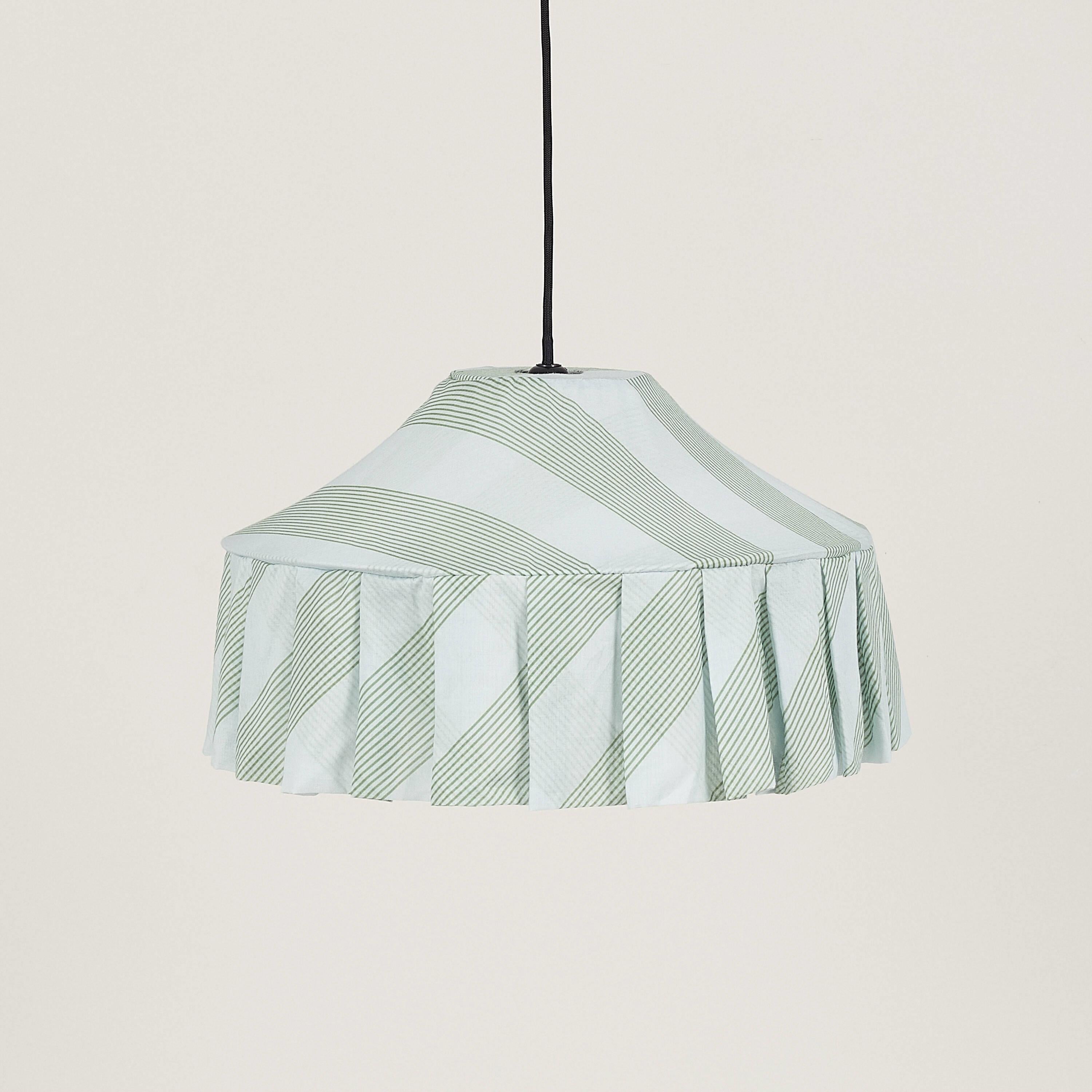 Nobodioz Nicole Aydınlatma Şapkası, 50Cm Çap, Green Diagonal Stripe