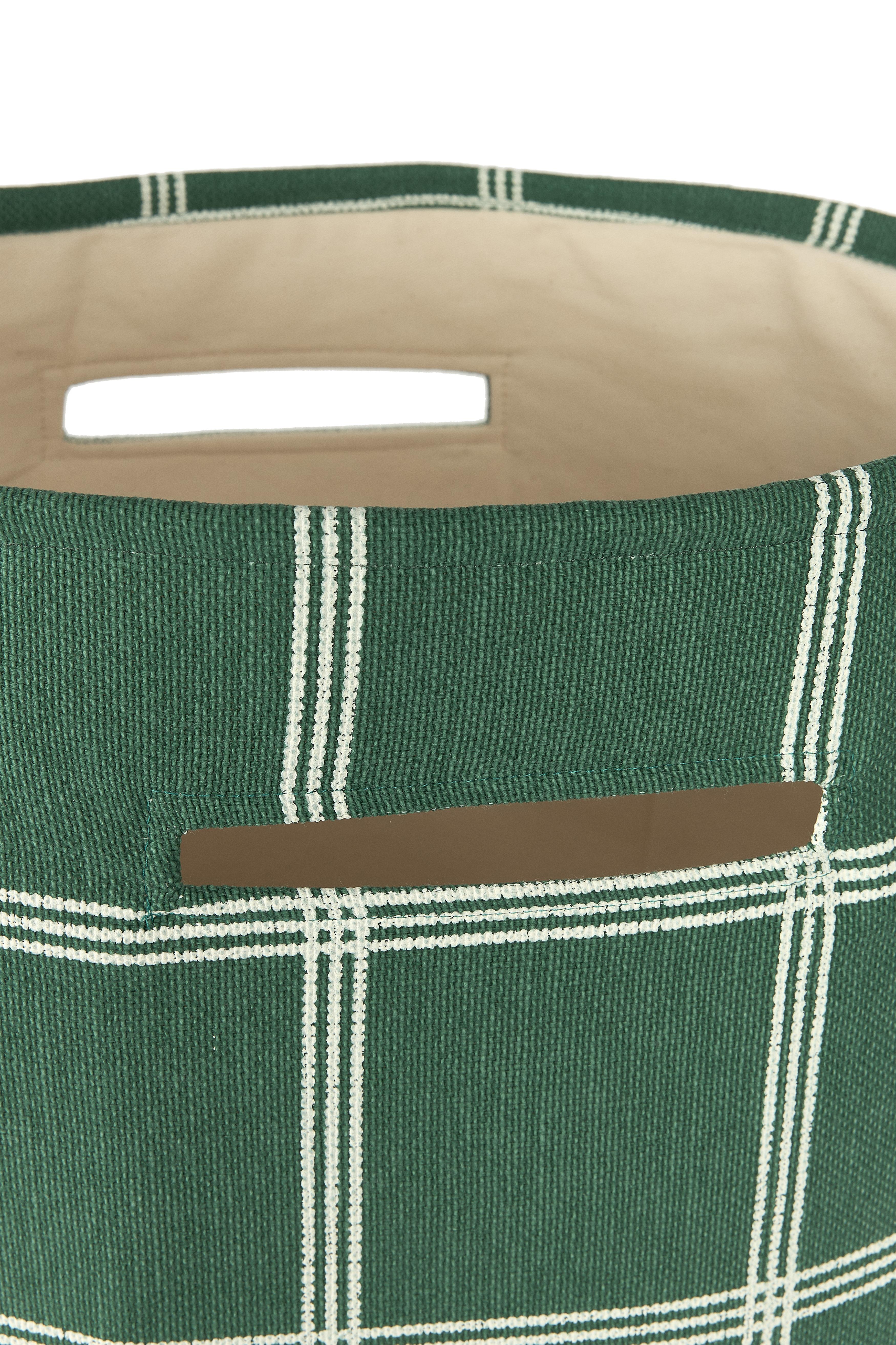 Vibes Büyük Sepet, Green White Windowpane