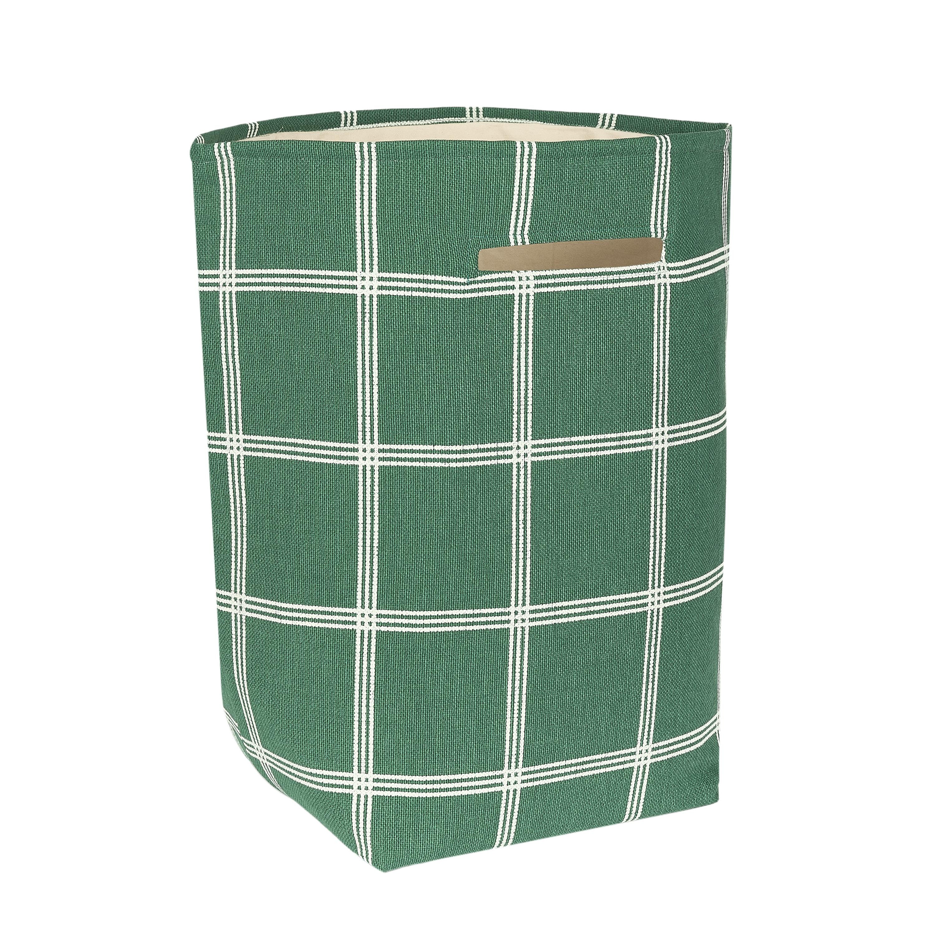 Vibes Büyük Sepet, Green White Windowpane