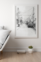 Nord Design-Kara Kalem Seri̇si̇ Çerçeveli̇ Tablo - Cadde-Tablo-3-Milagron.com