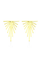 Nuir-Aristo Üçgen 925 Ayar Gümüş Üzeri 14 Ayar Altın Kaplama Kadın Küpe-Küpe-1-Milagron.com