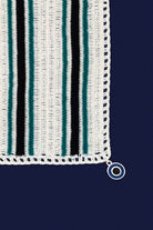 OHM Handmade-Krem Yeşil Siyah Stripes El İşi Dantel Örtü-Dantel Örtüler-2-Milagron.com