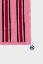 OHM Handmade-Pembe Siyah Kırmızı Stripes El İşi Dantel Örtü-Dantel Örtüler-2-Milagron.com