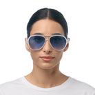 Okkia Alessio Unisex Güneş Gözlüğütransparan Beyaz / Lens: Mavi