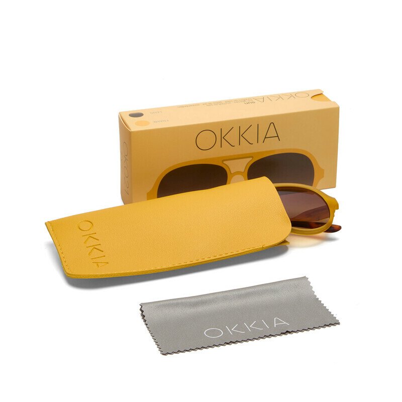 Okkia Alessio Unisex Güneş Gözlüğütransparan Sarı / Lens: Kahverengi Degrade