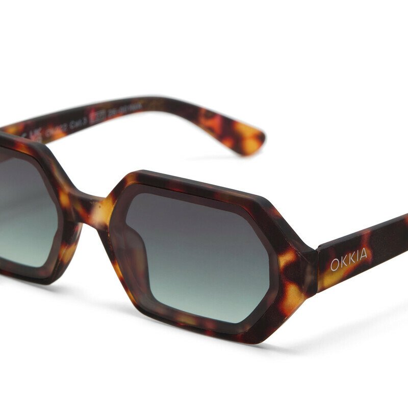 Okkia Andrea Altıgen Unisex Güneş Gözlüğühavana / Lens : Yeşil