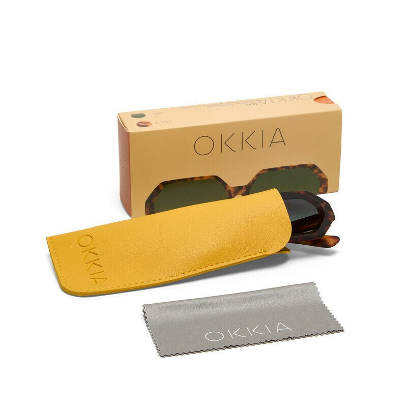Okkia Andrea Altıgen Unisex Güneş Gözlüğühavana / Lens : Yeşil