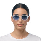 Okkia Milano Unisex Güneş Gözlüğü Transparan Beyaz / Lens: Mavi Gradyan