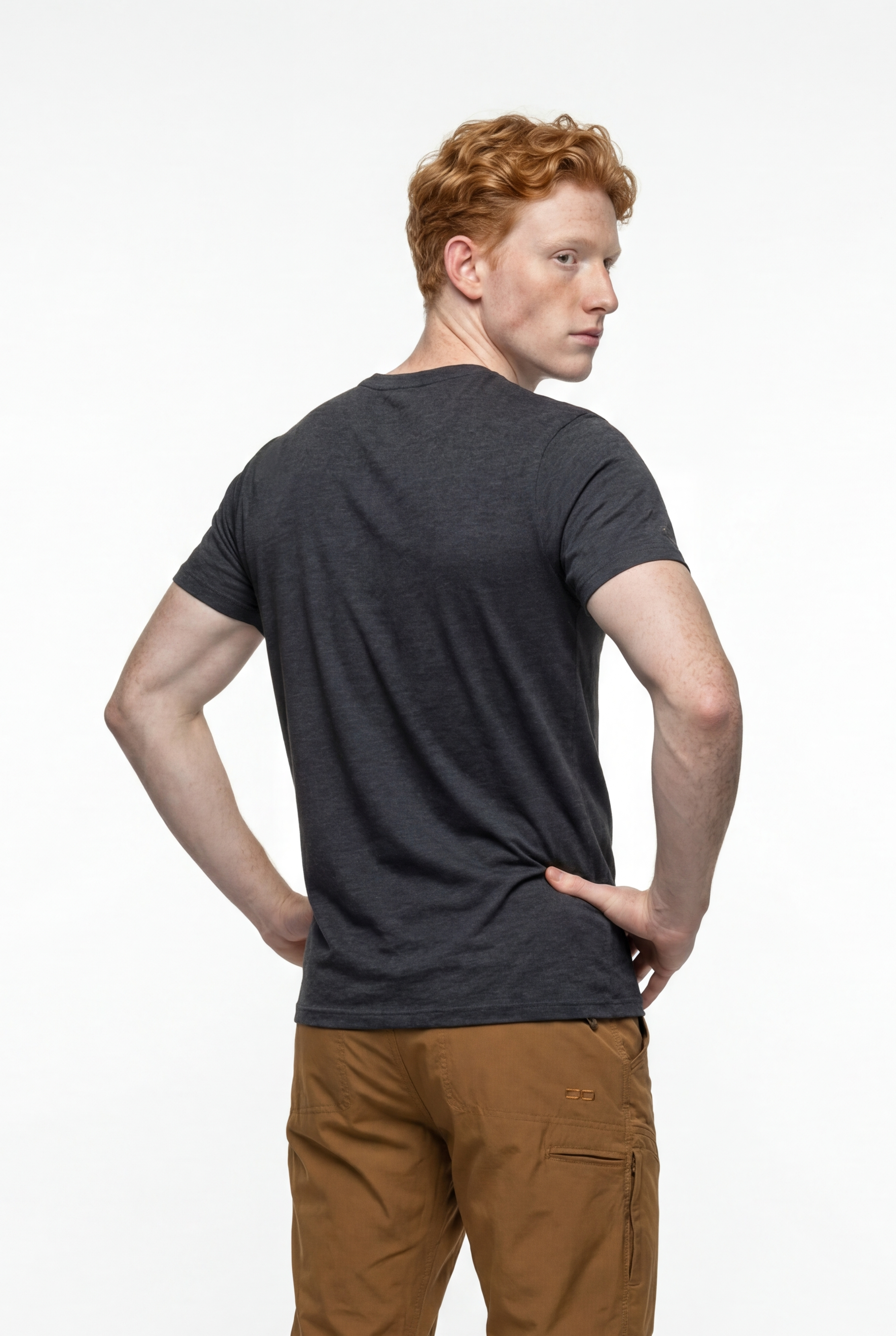 Soft Tees Basic T-Shirt %100 Pamuk Gri Melanj