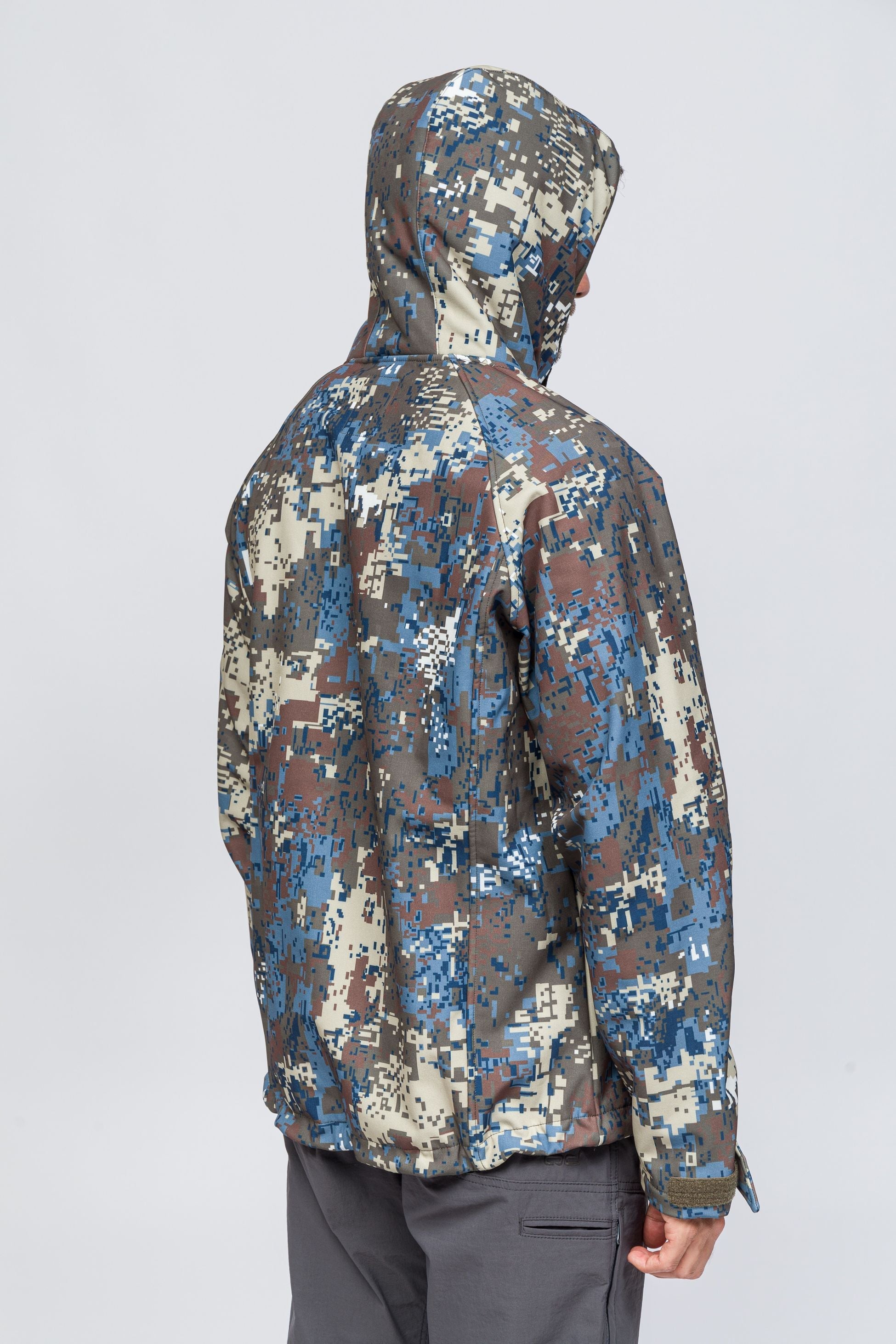 Softshell Rüzgar Ve Suya Dayanıklı Mont- Camo Mavi