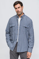 Sprg Flannel Gömlek Pamuk - Mavi Lacivert Ekose