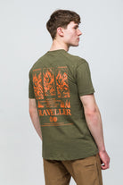 Traveller T-Shirt %100 Pamuk Printed - Haki