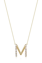 Odda75-Altın Kaplama 925 Ayar Gümüş İnisyal M Harf Kolye-Kolye-1-Milagron.com