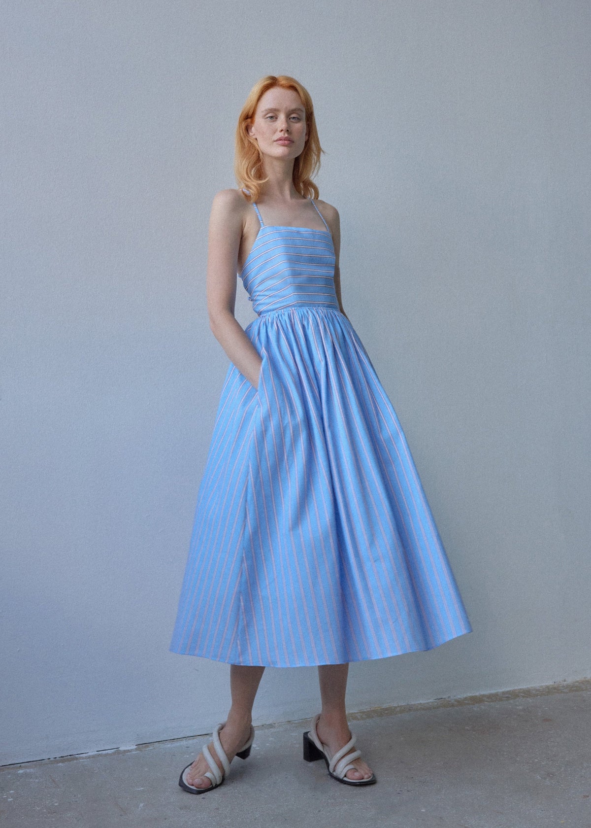 Beth Dress - Blue Stripes