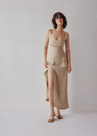Oh Seven Days-Caroline Dress Beige-1-Milagron.com