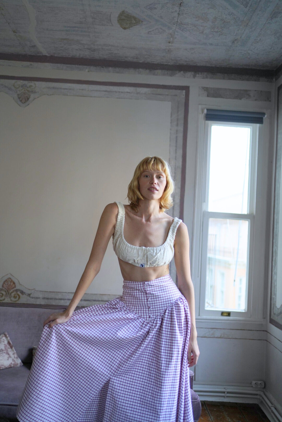 Oh Seven Days-Dani Skirt Red Check-3-Milagron.com