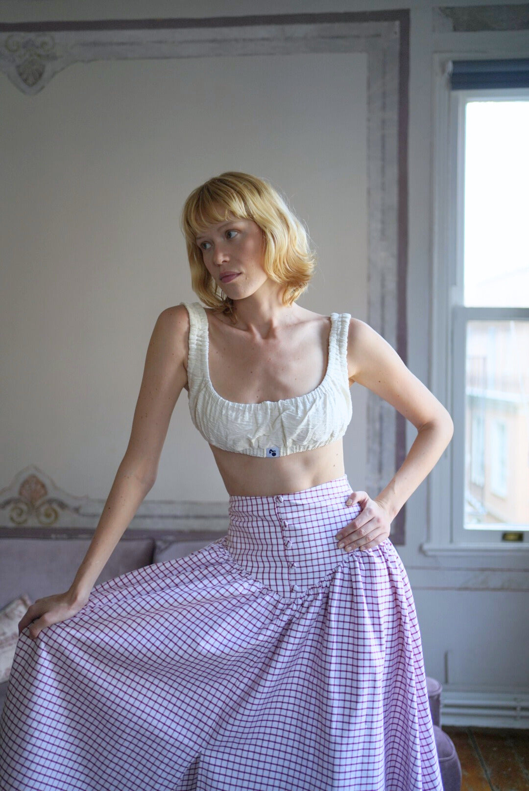 Oh Seven Days-Dani Skirt Red Check-5-Milagron.com