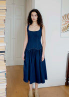 Oh Seven Days-Danielle Dress Dark Denim-1-Milagron.com