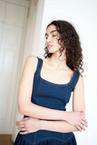 Oh Seven Days-Danielle Dress Dark Denim-5-Milagron.com