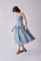 Oh Seven Days-Danielle Dress Striped Denim-3-Milagron.com