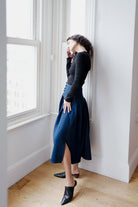 Oh Seven Days-Danielle Skirt Dark Denim-3-Milagron.com