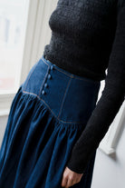Oh Seven Days-Danielle Skirt Dark Denim-4-Milagron.com