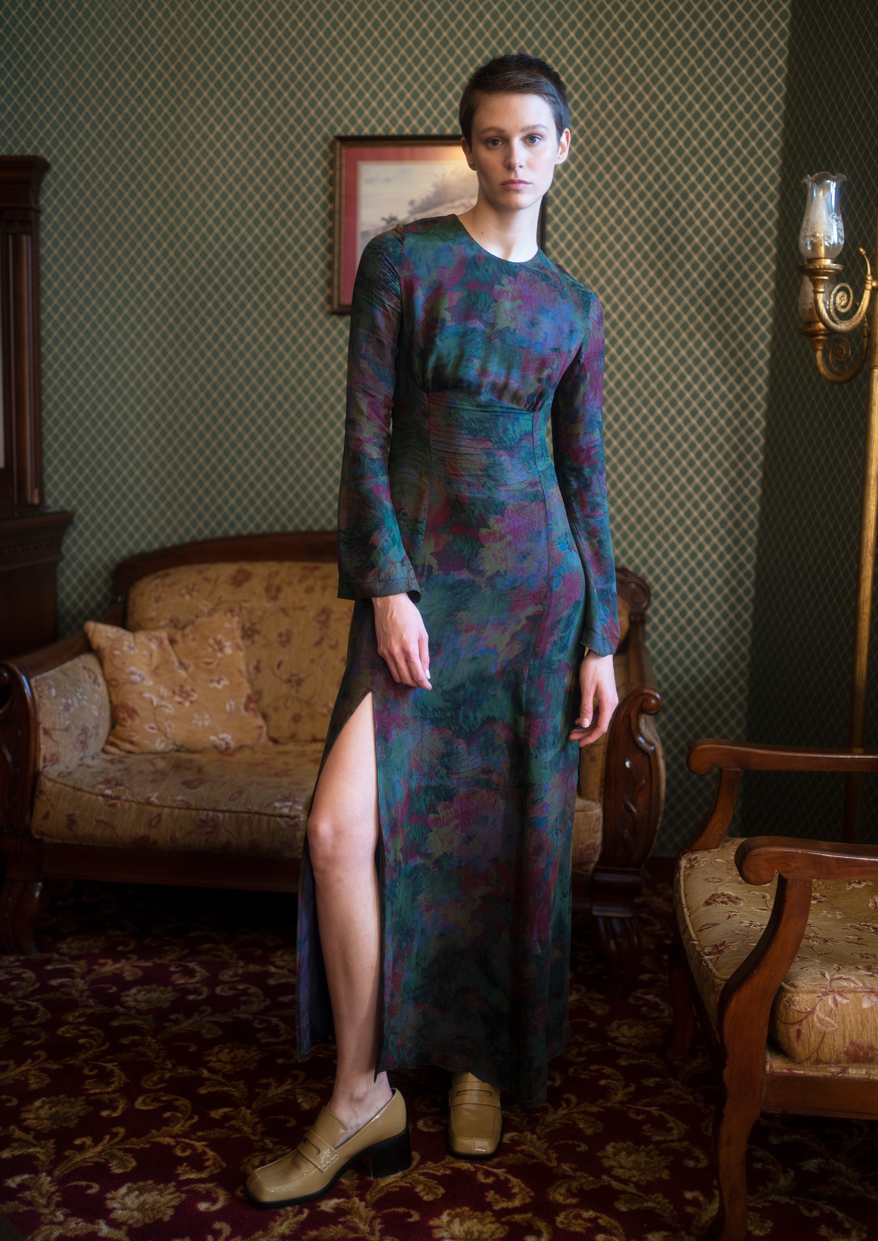 Oh Seven Days-Desiree Dress Swirl Print-Dresses-1-Milagron.com