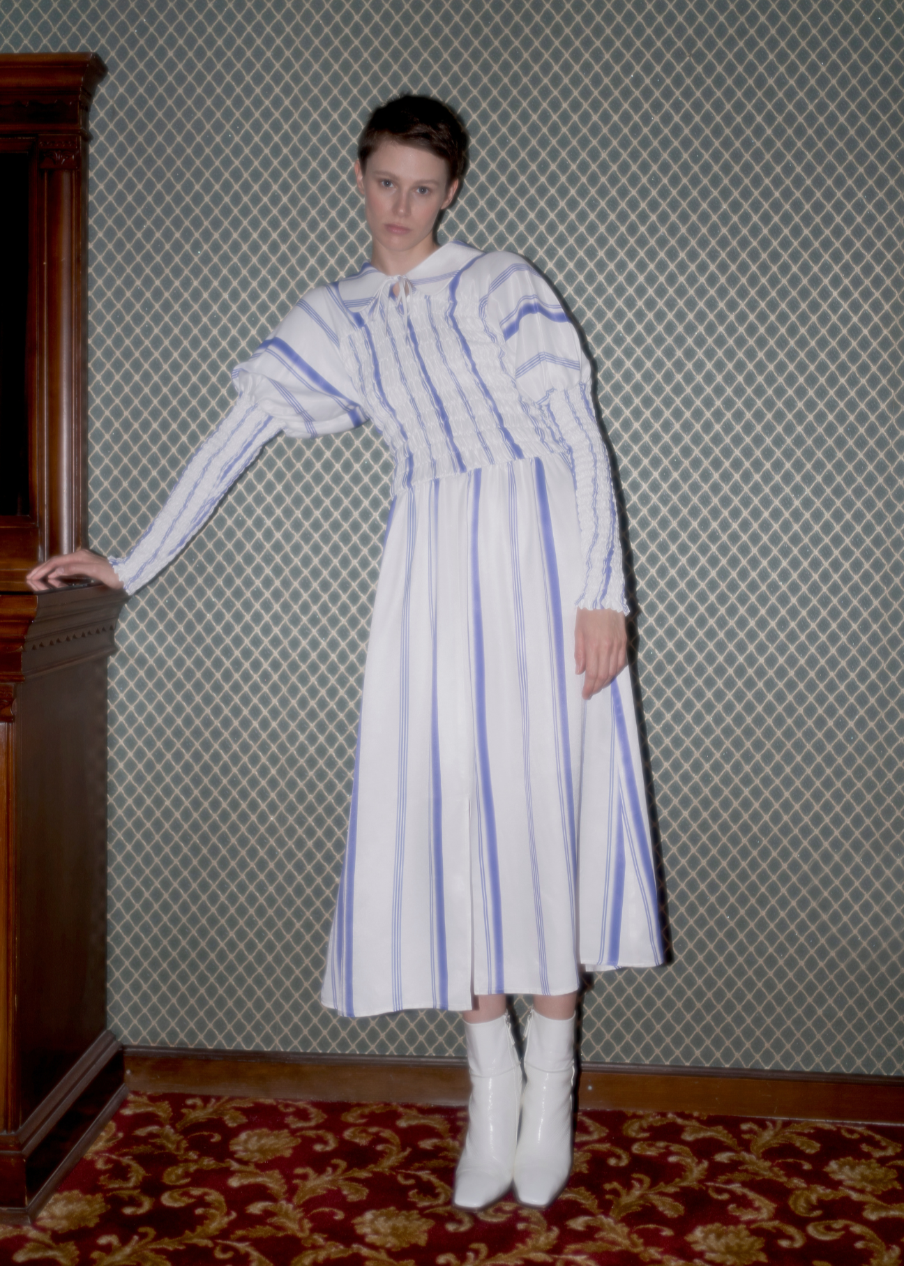 Oh Seven Days-Eloise Dress Blue Striped-Dresses-1-Milagron.com