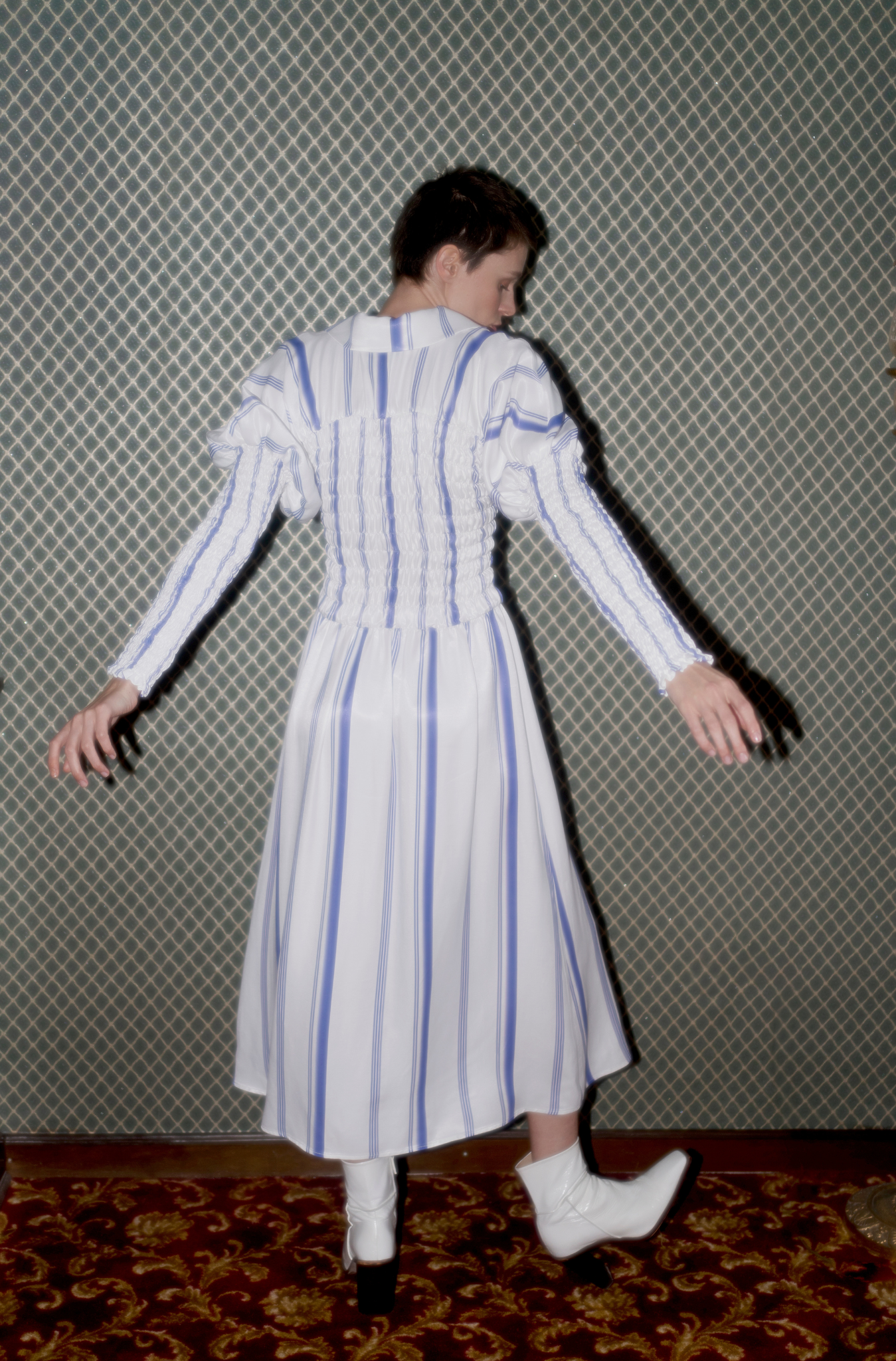 Oh Seven Days-Eloise Dress Blue Striped-Dresses-5-Milagron.com