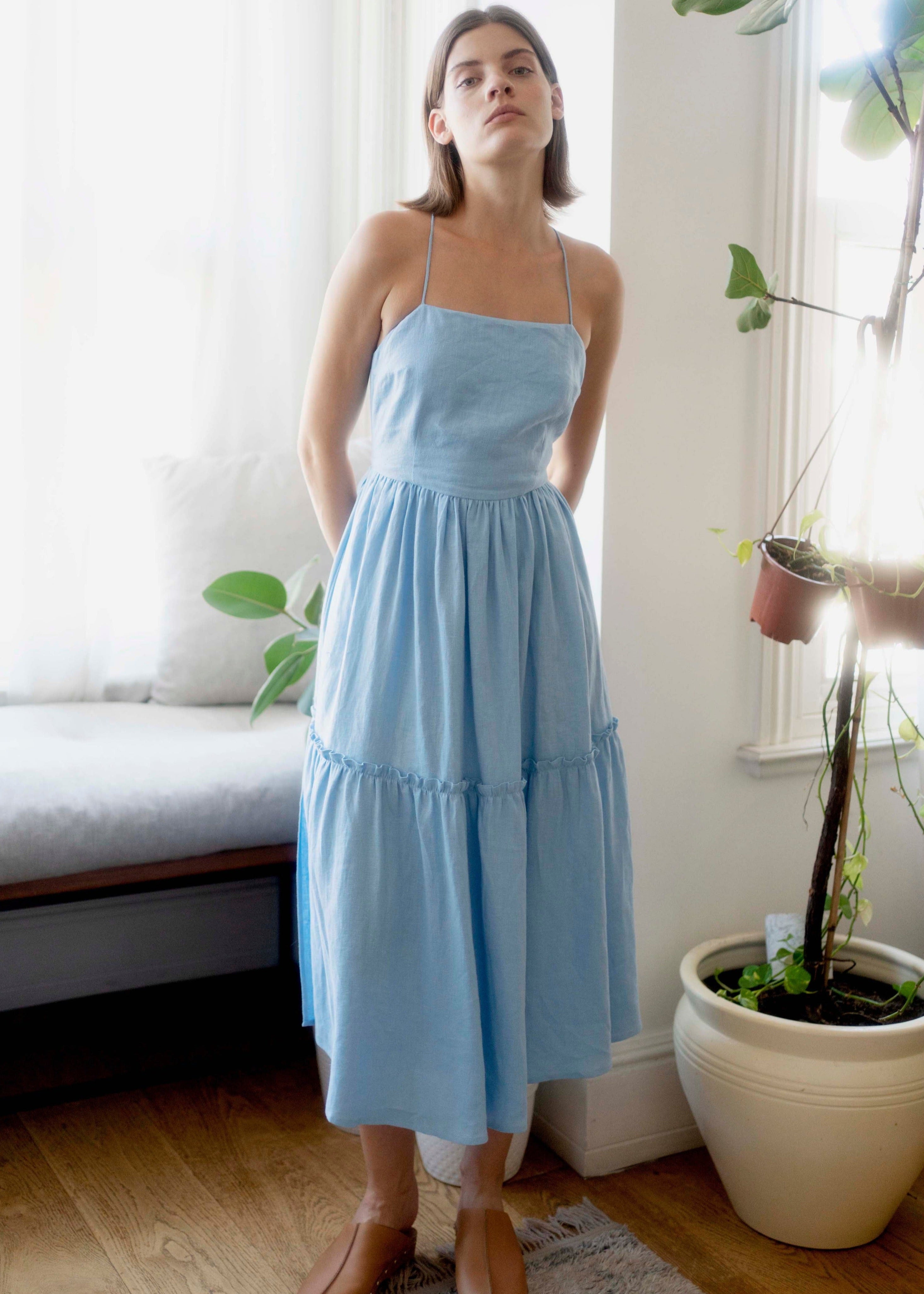 Oh Seven Days-Holly Dress Sky Blue-1-Milagron.com