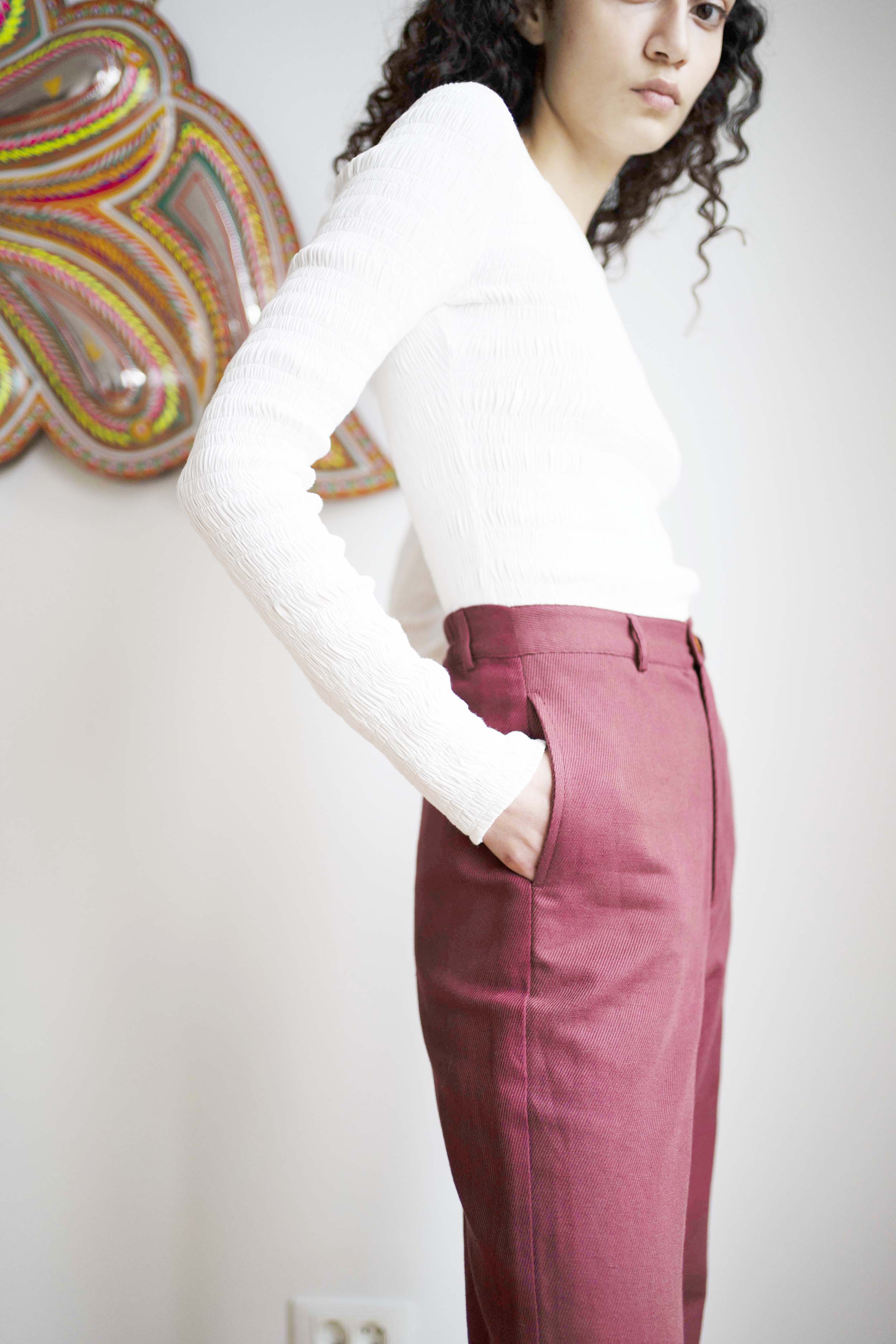 Idil Trousers - Burgundy