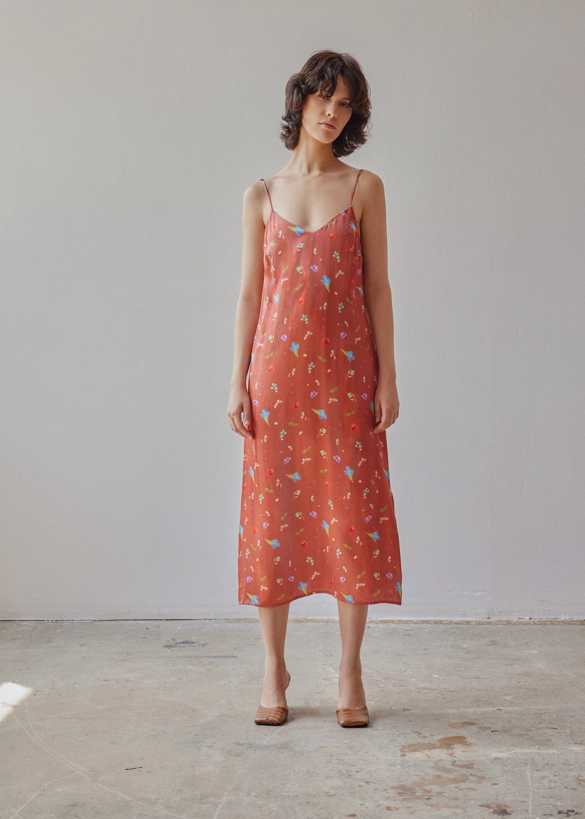 Oh Seven Days-Lisbon Dress Copper Floral-1-Milagron.com
