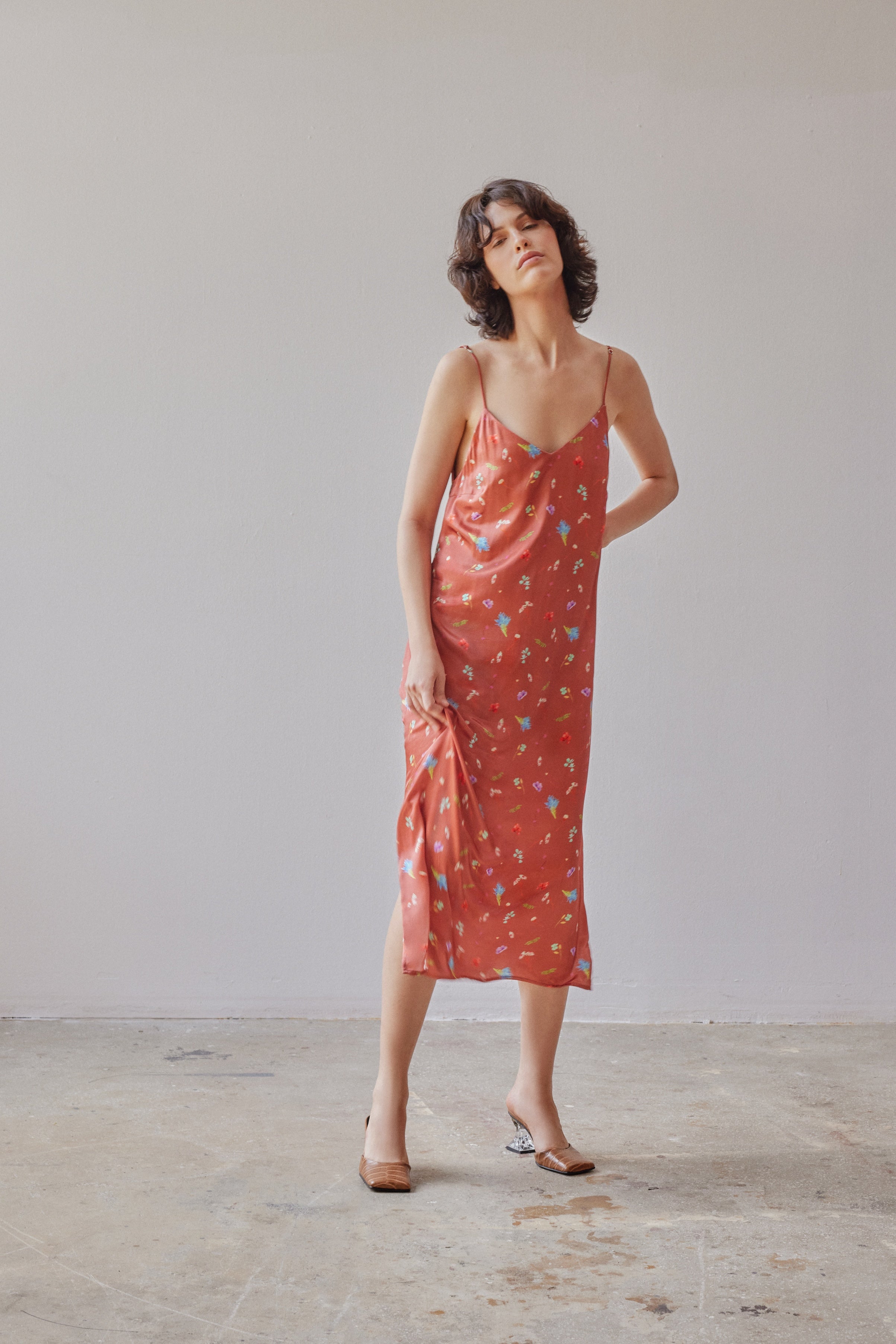 Oh Seven Days-Lisbon Dress Copper Floral-5-Milagron.com
