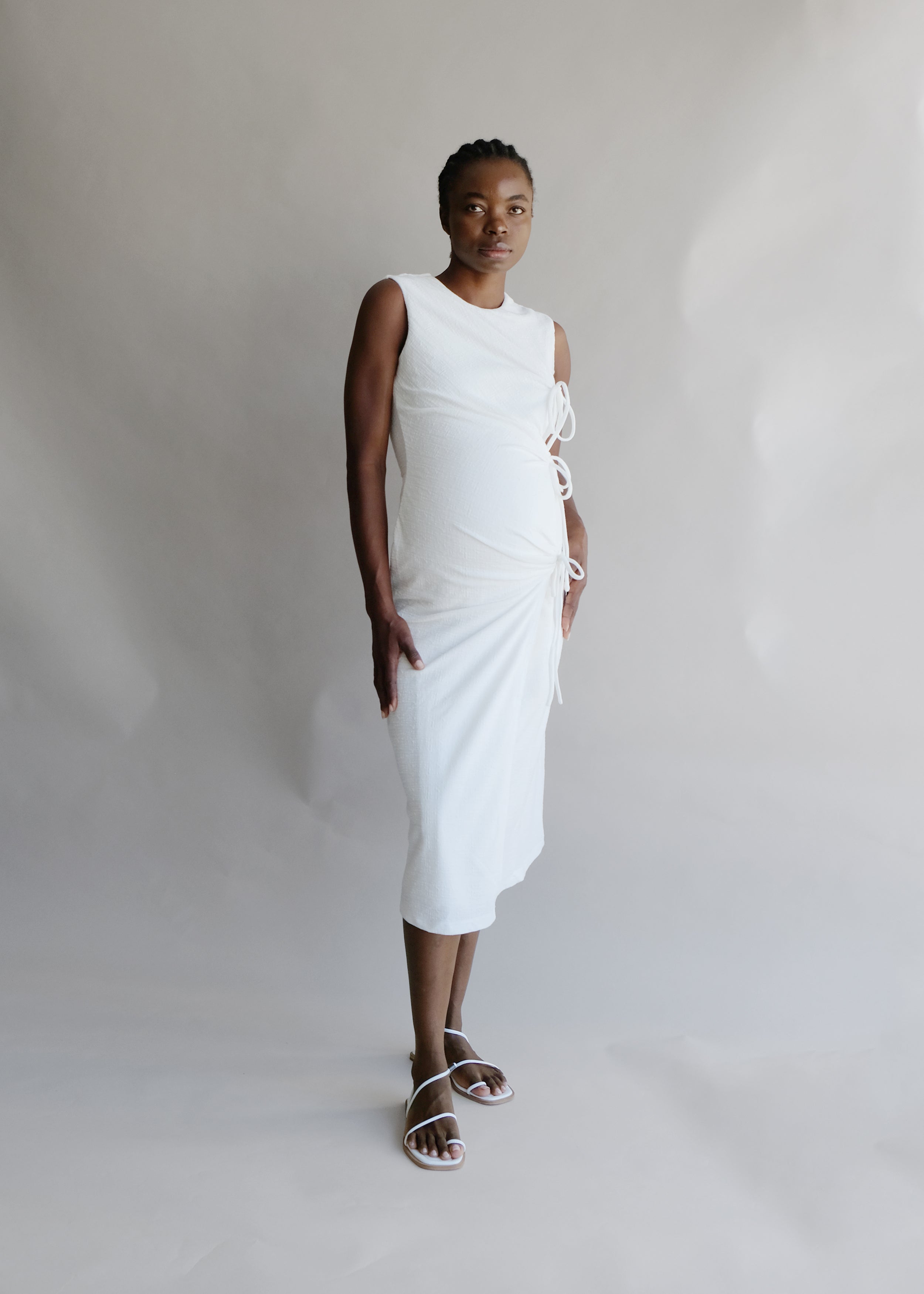 Oh Seven Days-Margaret Tie Midi Dress-3-Milagron.com